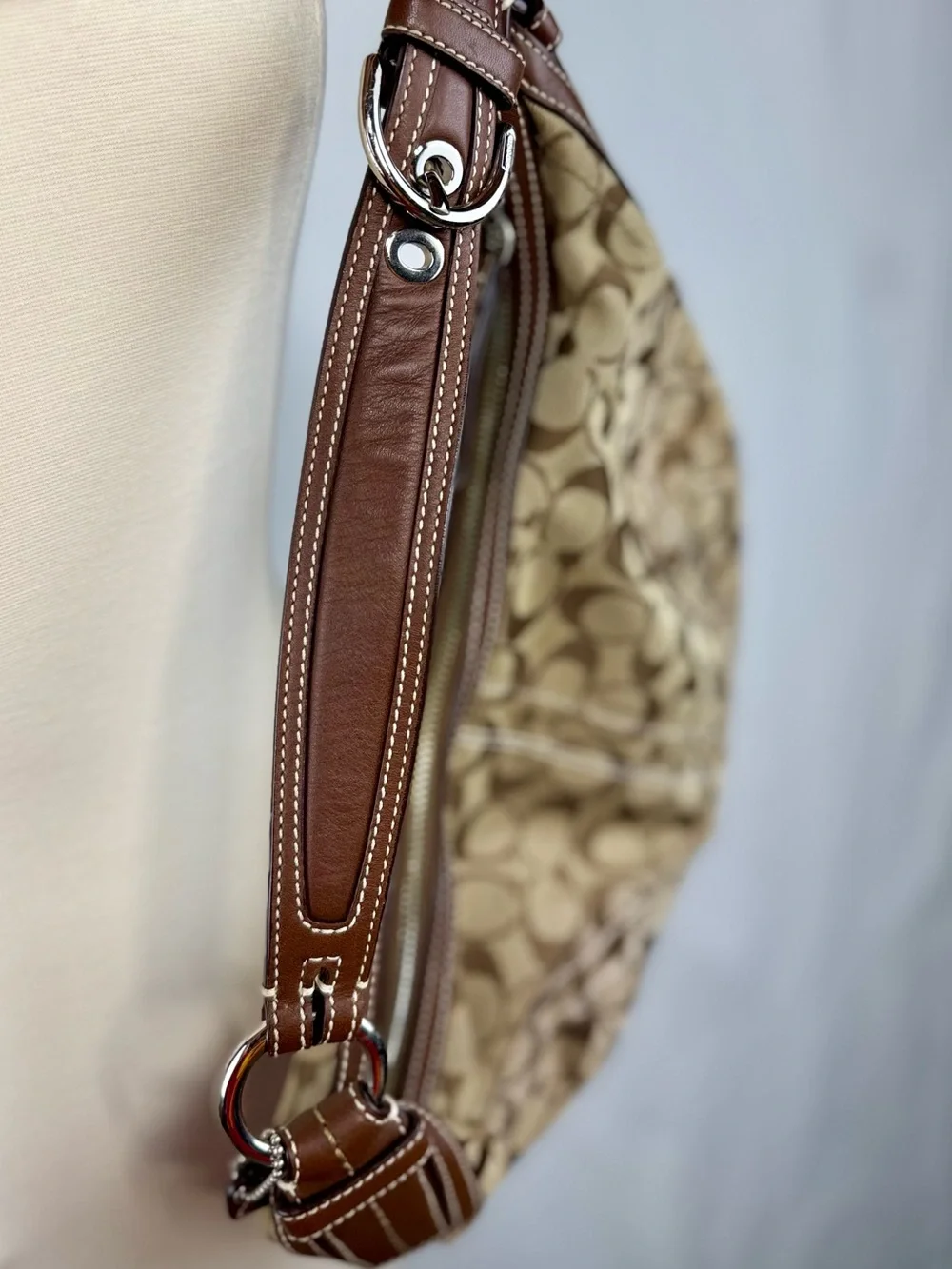 Vintage Coach Soho Signature Hobo Bag Canvas/Leather Brown 10074 Y2K